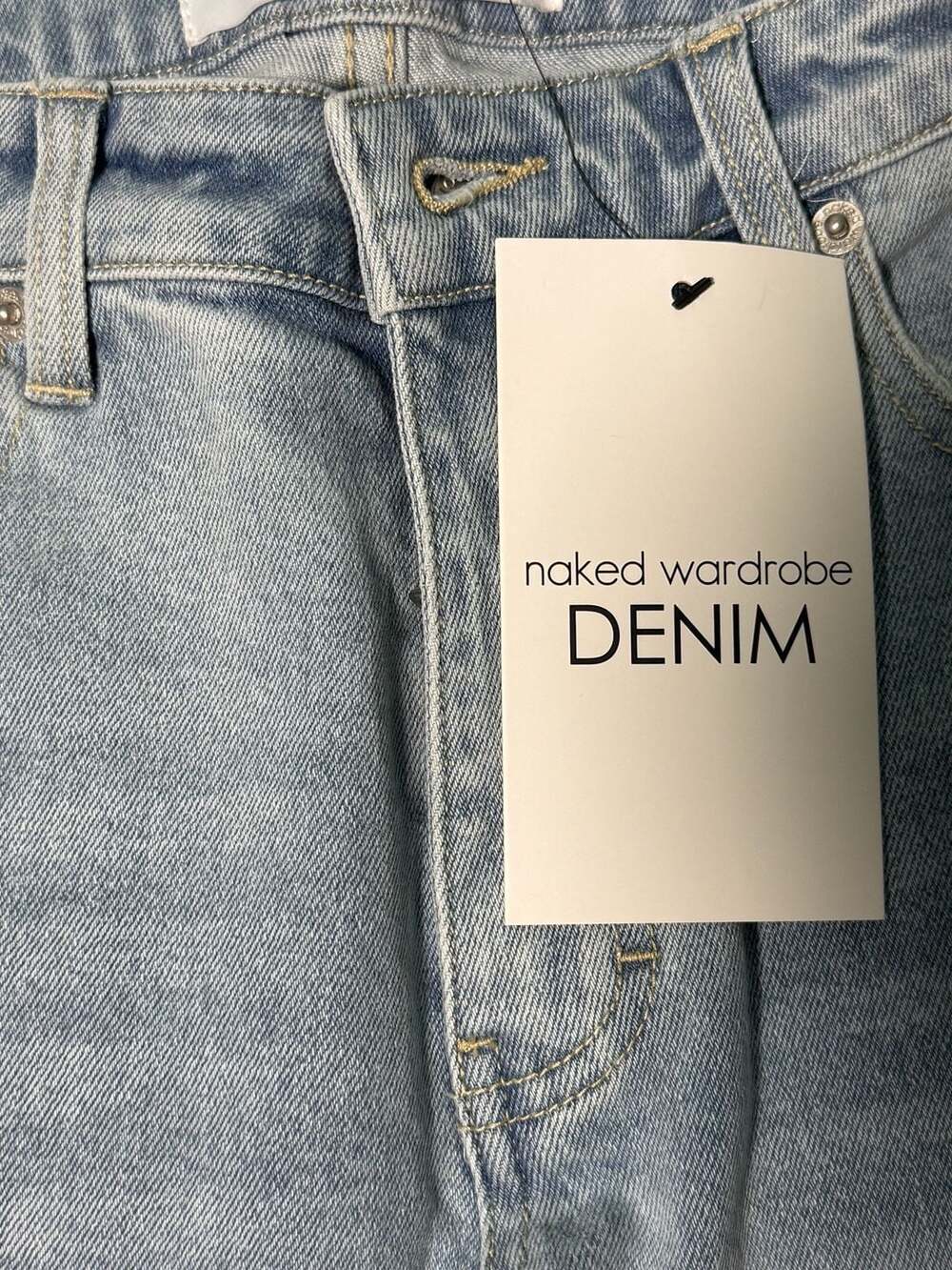 Naked Wardrobe Denim Light Wash Straight Leg Jeans Size 26